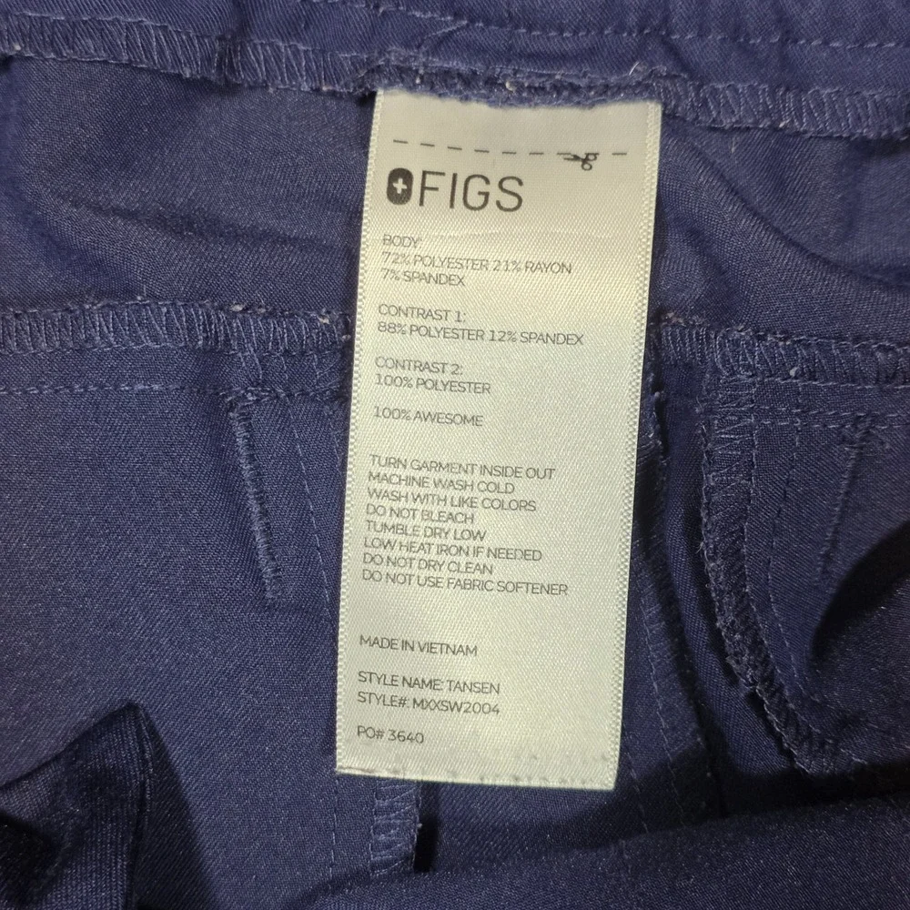 FIGS Tansen L Technical Collection Navy Blue Jogger Scrub Pants Stretch Nursing‎